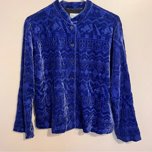Chicos Velvet  Embroidery Jacket - Picture 1 of 4